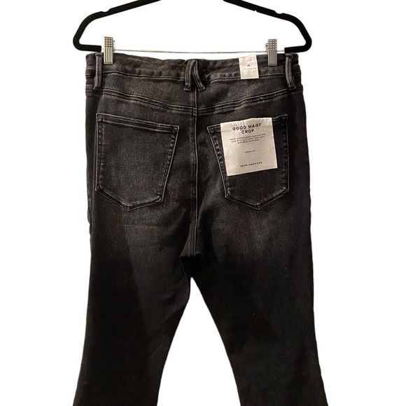 NWT Good American Good Waist Crop Distress Knee sz 16 - Picture 8 of 10